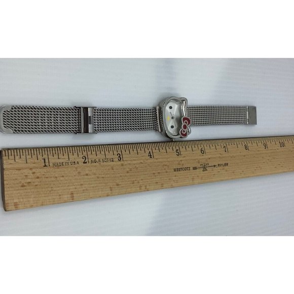 Sanrio Hello Kitty Watch 2011 Analog Stainless Steel Adjustable Band Red Bow - Picture 9 of 9